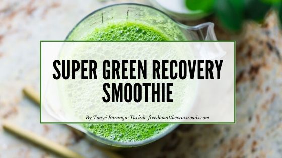 super green recovery smoothie blog post image